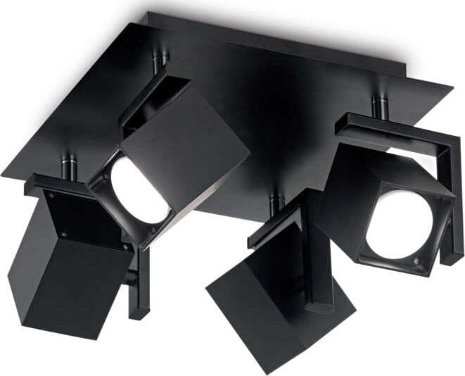 Plafoniera-Moderna-Mouse-Metallo-Nero-4-Luci-Gu10
