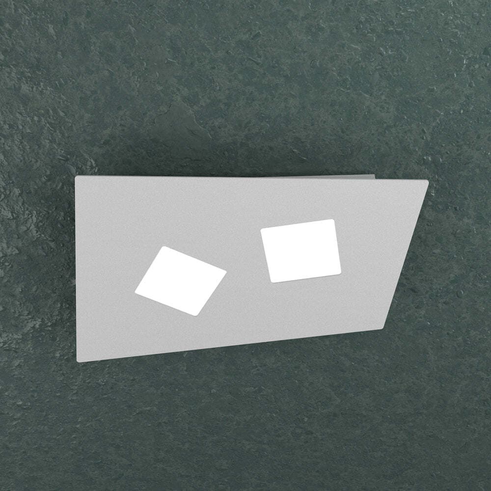 Plafoniera-Moderna-Note-Metallo-Grigio-2-Luci-Gx53-35Cm