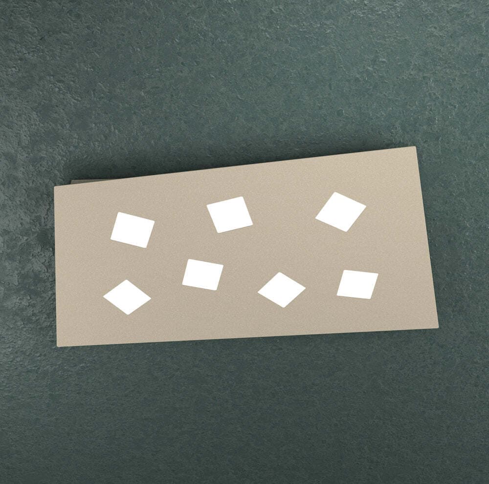 Plafoniera-Moderna-Note-Metallo-Sabbia-7-Luci-Gx53-80Cm