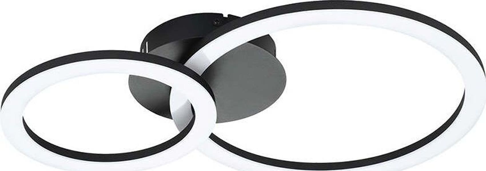 Plafoniera-Moderna-Parrapos-Z-2-Led-Acciaio-Nero-Diffusori-Tondi