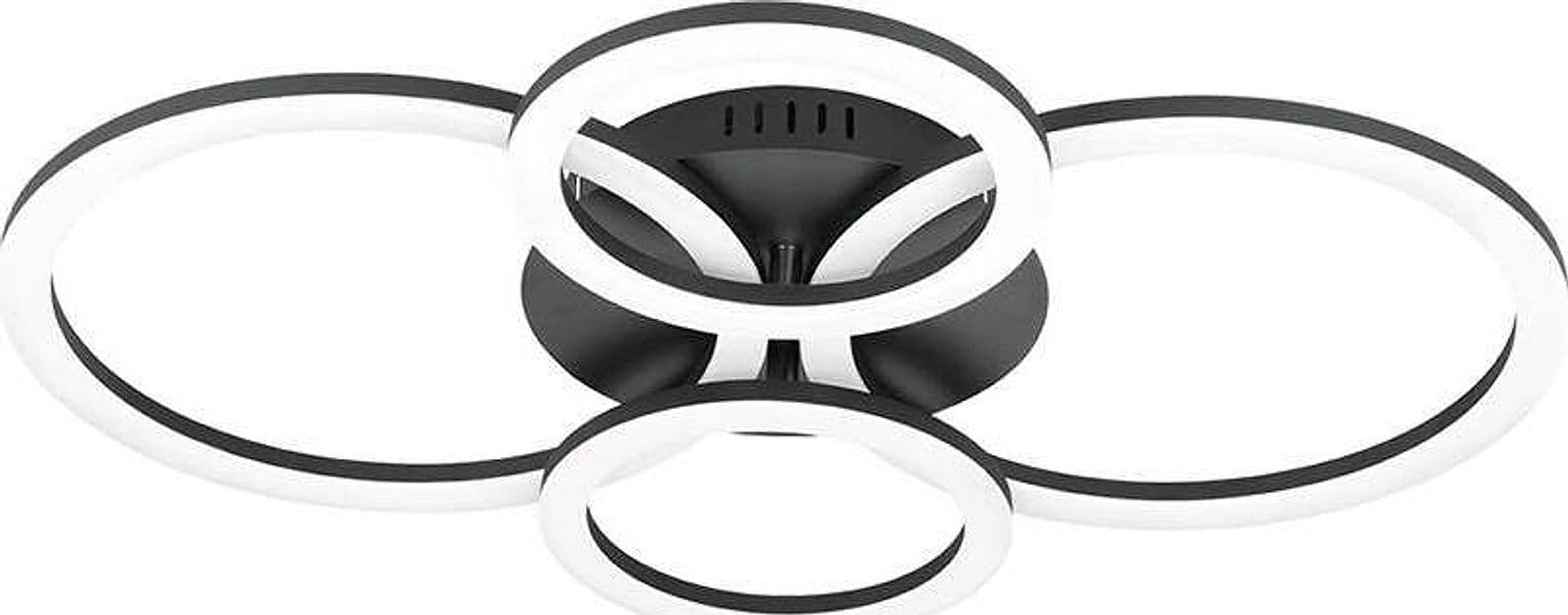 Plafoniera-Moderna-Parrapos-Z-Led-Acciaio-Nero-Diffusori-Tondi