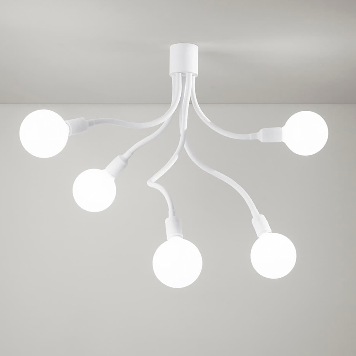 Plafoniera-moderna-Perenz-BULBO-6680-B-LED-E27-lampada-soffitto-metallo-gomma-bracci-orientabili-multiluce