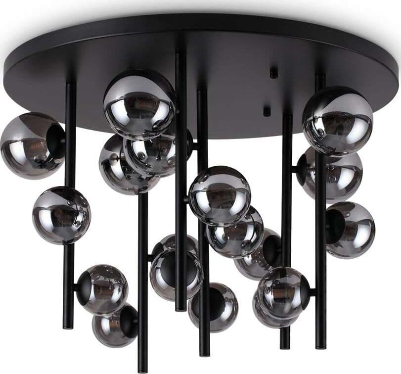 Plafoniera-Moderna-Perlage-Metallo-Nero-18-Luci-G9-15W-3000K