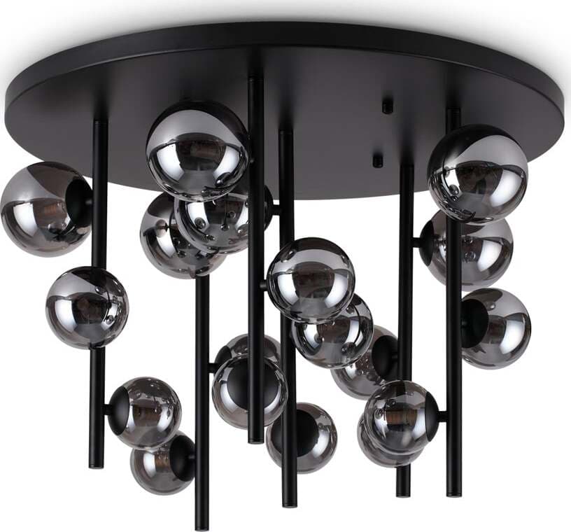 Plafoniera-Moderna-Perlage-Metallo-Nero-18-Luci-G9-15W-3000K