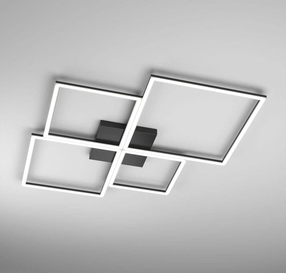 Plafoniera-Moderna-Quadrata-Four-Squares-Alluminio-Nero-Led-120W