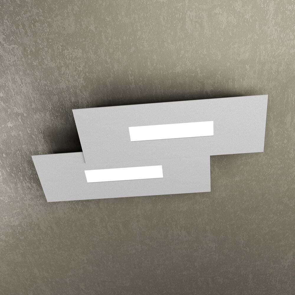 Plafoniera-Moderna-Rett.-2-Moduli-Wally-Metallo-Grigio-2-Luci-2G11-52Cm