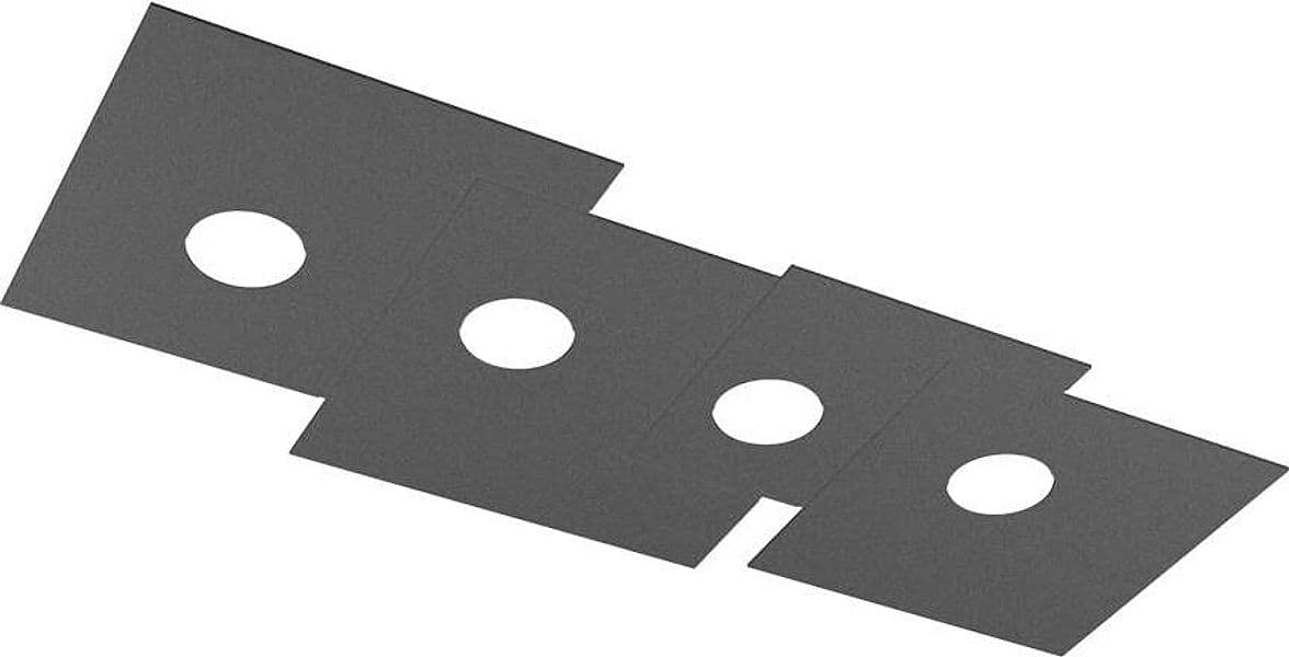 Plafoniera-Moderna-Rettangolare-Plate-Metallo-Grigio-Antracite-4-Luci-Gx53