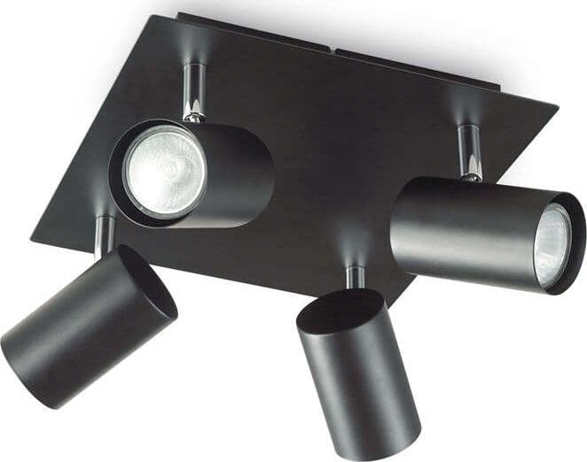 Plafoniera-Moderna-Spot-Metallo-Nero-4-Luci-Gu10