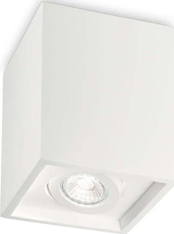 Plafoniera-Moderna-Square-Oak-Cemento---Gesso-Bianco-1-Luce-Gu10