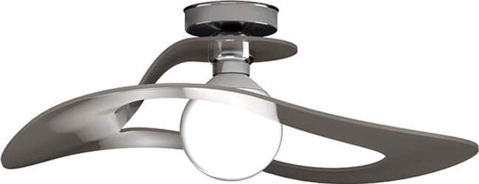 Plafoniera-Moderna-Surf-Metallo-Tortora-Vetro-Cromo-1-Luce-E27-D.50Cm