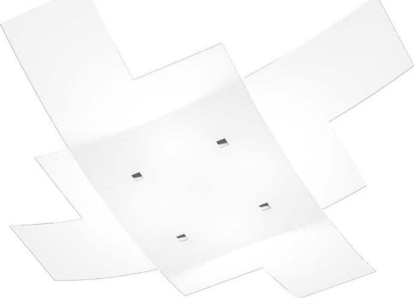 Plafoniera-Moderna-Tetris-Metallo-Bianco-Vetro-4-Luci-E27-75Cm