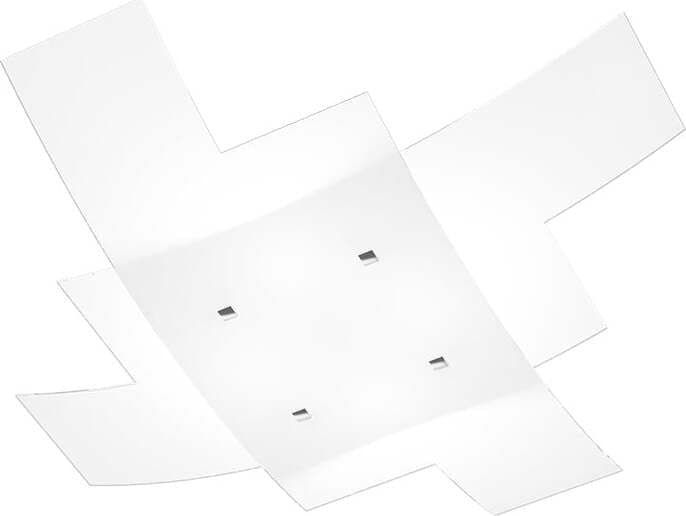 Plafoniera-Moderna-Tetris-Metallo-Bianco-Vetro-4-Luci-E27-75Cm