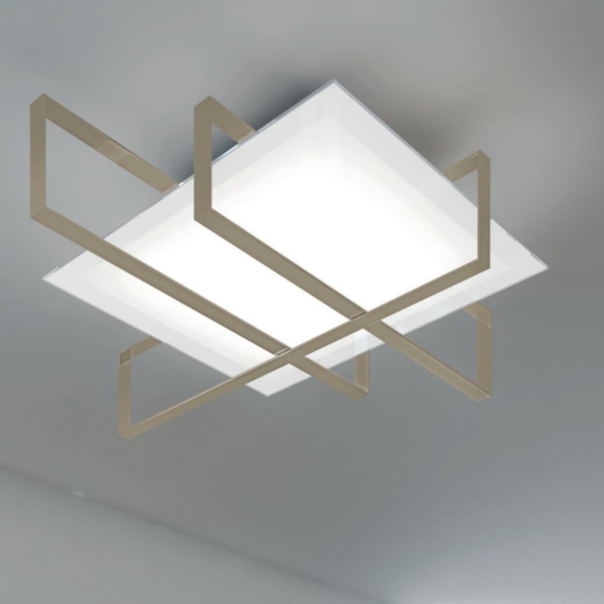 Plafoniera-moderna-Top-Light-CROSS-1106-100-E27-LED-metallo-vetro-lampada-soffitto