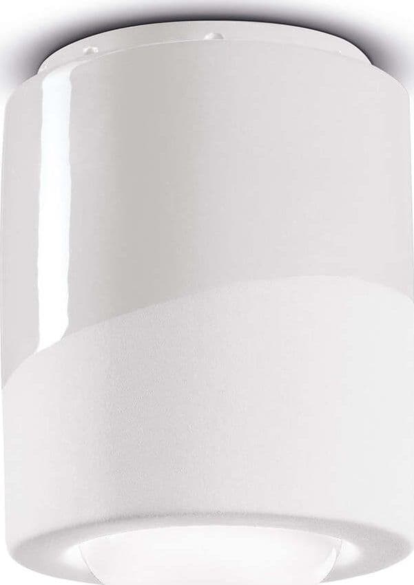 Plafoniera-Piccola-Vintage-Decò-Pi-Ceramica-Bianco-Grezzo-1-Luce-E27
