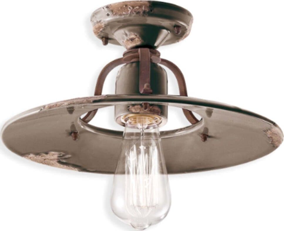 Plafoniera-rustica-Ferroluce-Retrò-COUNTRY-C1444-E27-LED-ceramica-lampada-soffitto