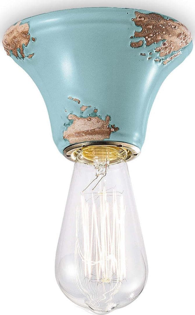 Plafoniera-rustica-Ferroluce-Retrò-VINTAGE-C133-E14-LED-ceramica-lampada-soffitto