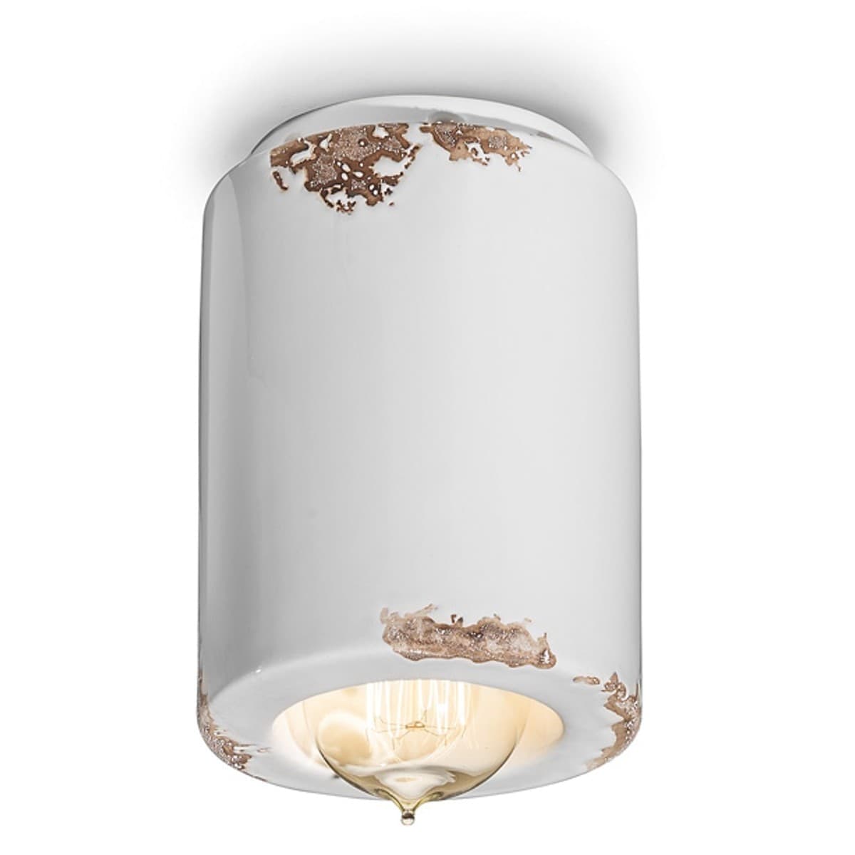 Plafoniera-rustica-Ferroluce-Retrò-VINTAGE-C985-E14-LED-ceramica-lampada-soffitto
