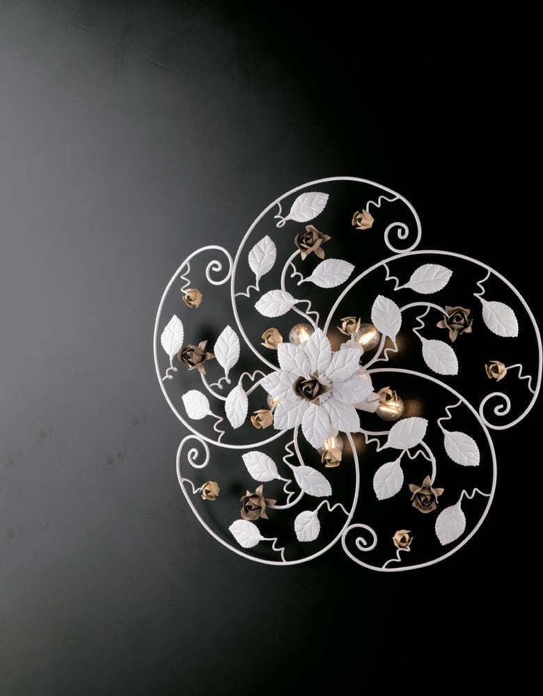 Plafoniera-Shabby-Chic-Bella-Bianco-5-Luci-E14
