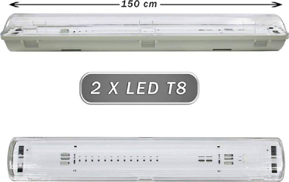 Plafoniera-Stagna-2-Neon-Led-Tubo-T8-G13-150-Cm-Da-Parete-Soffitto-Ip65-T8-150s