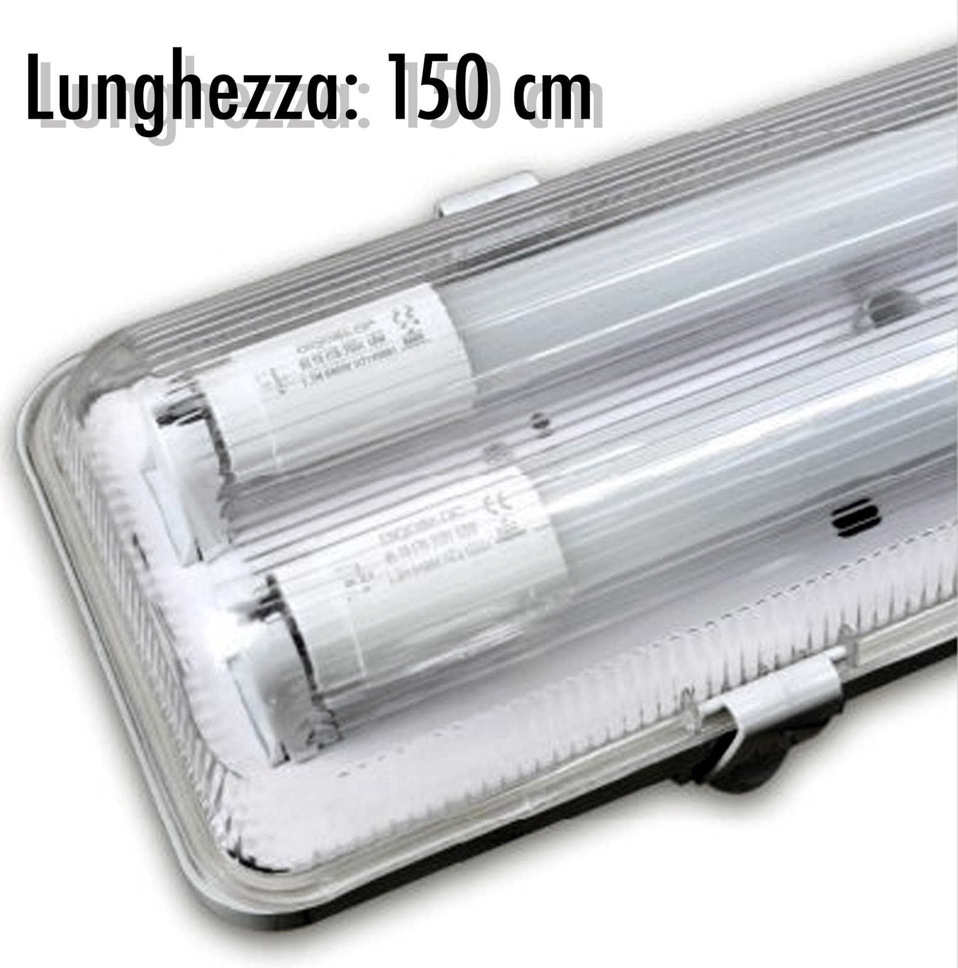 Plafoniera Stagna Completa Di 2 Tubo Neon A Led 150cm Per Soffitto Parete Ip65 Illuminazione/Illuminazione per interni/Lampadari lampade a sospensione e plafoniere/Plafoniere da ufficio Trade Shop italia - Napoli, Commerciovirtuoso.it