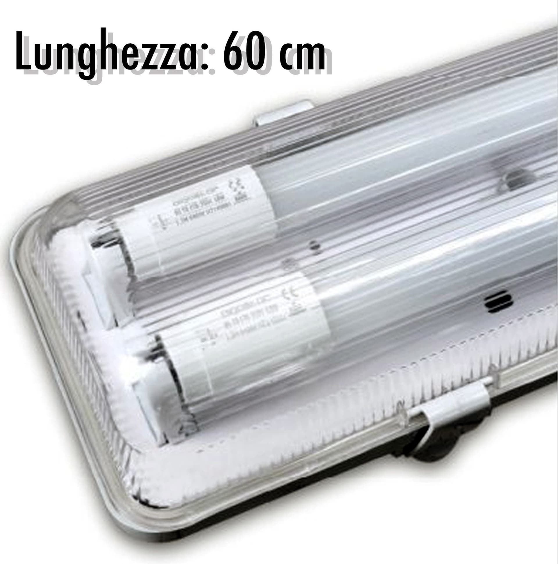 PLAFONIERA STAGNA COMPLETA DI 2 TUBO NEON A LED 60CM PER SOFFITTO PARETE IP65 Illuminazione/Illuminazione per interni/Lampadari lampade a sospensione e plafoniere/Plafoniere da ufficio Trade Shop italia - Napoli, Commerciovirtuoso.it