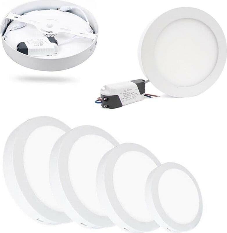 Plafoniera-Tonda-12-W-Lampada-Pannello-Led-Luce-Bianca-Universo