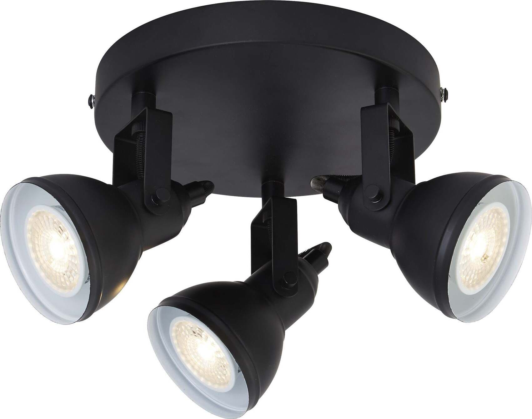Plafoniera-Tonda-Contemporanea-Focus-Spotlight-Acciaio-Bianco-Nero-1-Luce-Gu10