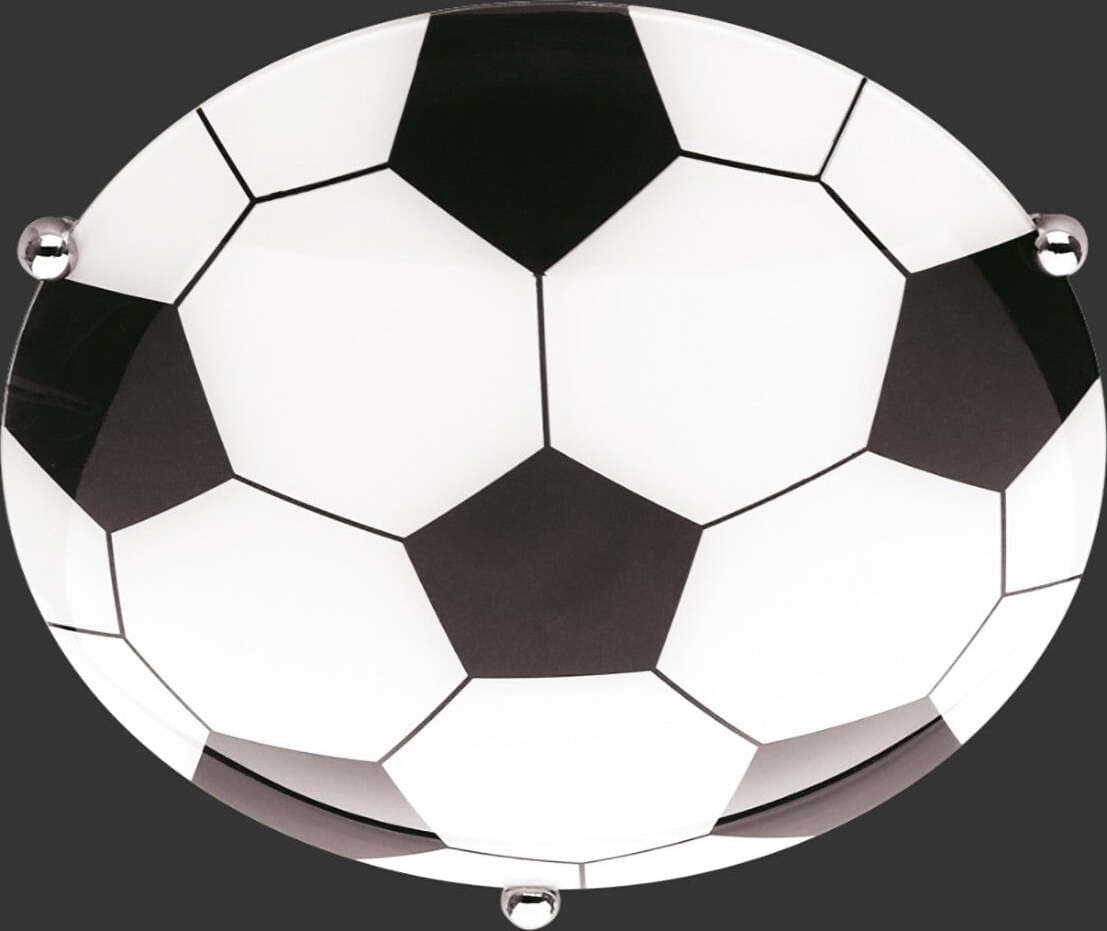 Plafoniera-Trio-Lighting-TR-CHICO-E27-LED-palla-calcio-vetro-bianco-nera-lampada-soffitto-camerette