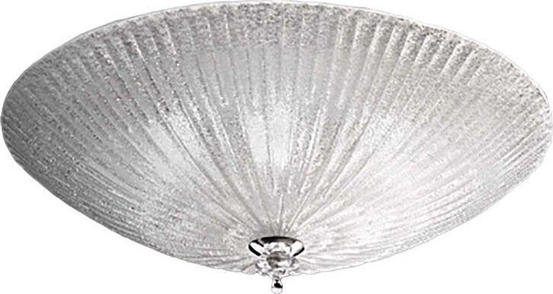 Plafoniera-vetro-graniglia-trasparente-Ideal-Lux-SHELL-008608-40-E27-LED-lampada-soffitto-parete-classica