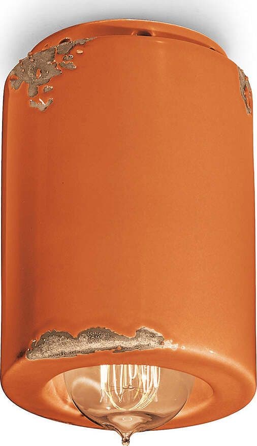 Plafoniera-Vintage-Ceramica-Arancio-1-Luce-E14