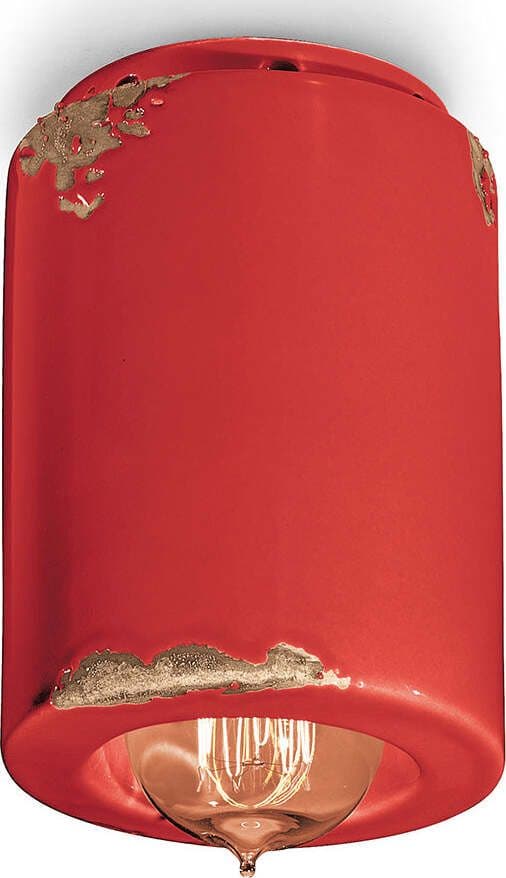 Plafoniera-Vintage-Ceramica-Rossa-1-Luce-E14