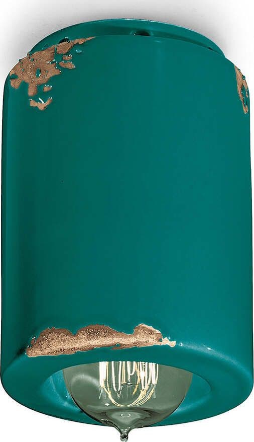 Plafoniera-Vintage-Ceramica-Verde-1-Luce-E14