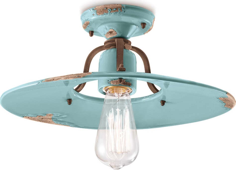 Plafoniera-Vintage-Country-Ferro-E-Ceramica-Azzurro-1-Luce-E27
