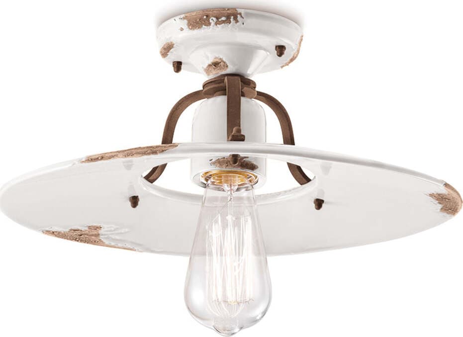 Plafoniera-Vintage-Country-Ferro-E-Ceramica-Bianco-1-Luce-E27