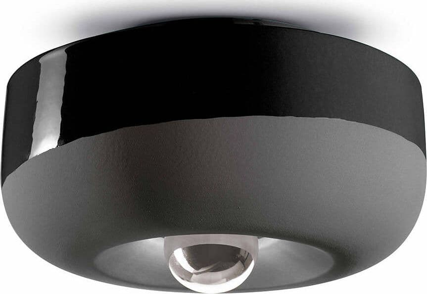 Plafoniera-Vintage-Decò-Bellota-Ceramica-Nero-Carbone-1-Luce-E27