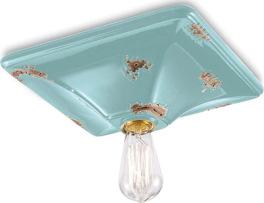 Plafoniera-Vintage-Quadrata-Grande-Ceramica-Azzurra-1-Luce-E27