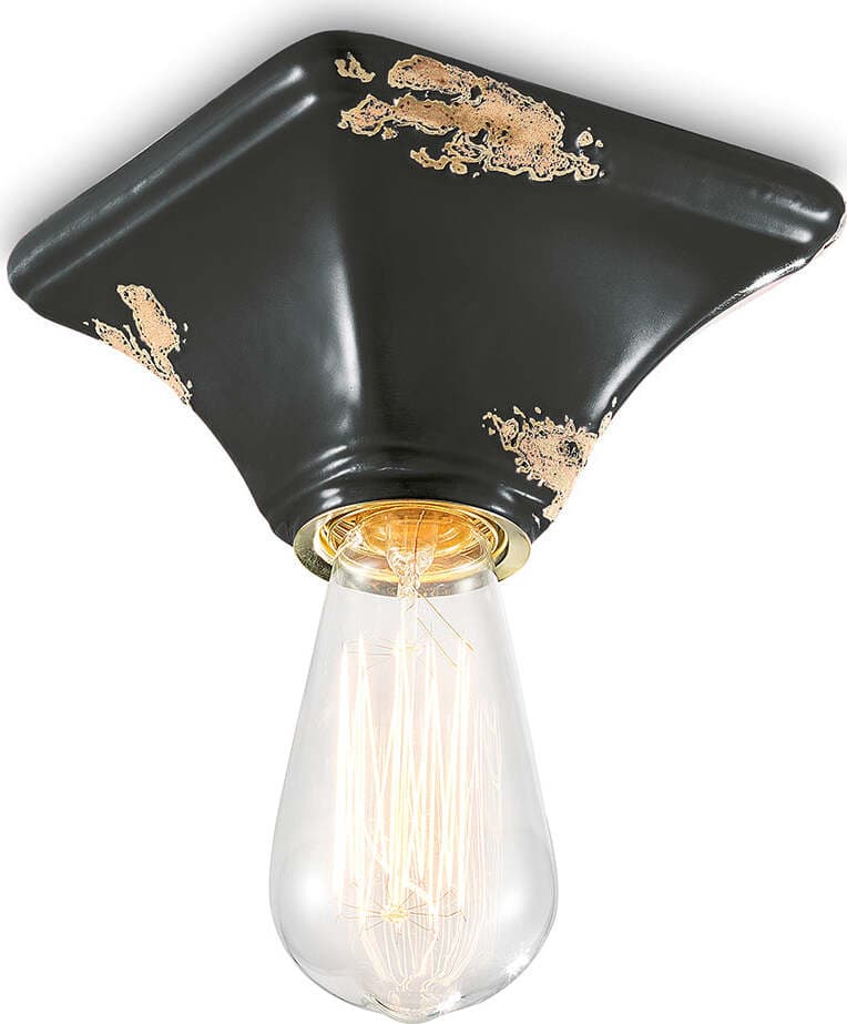 Plafoniera-Vintage-Quadrata-Piccola-Ceramica-Nera-1-Luce-E27