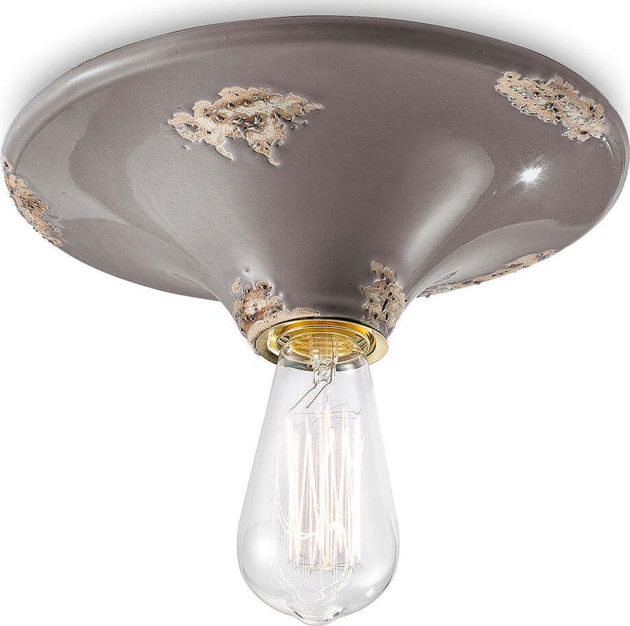 Plafoniera-Vintage-Tonda-Grande-Ceramica-Tortora-1-Luce-E27