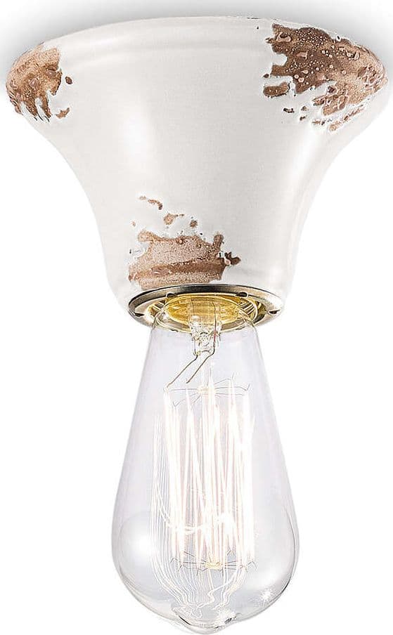 Plafoniera-Vintage-Tonda-Media-Ceramica-Bianca-1-Luce-E14