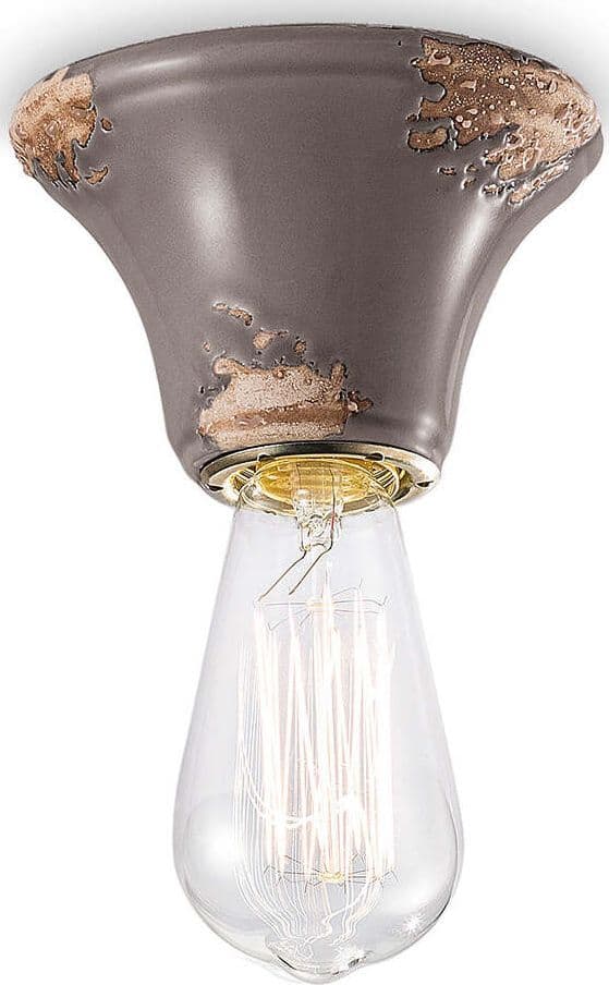Plafoniera-Vintage-Tonda-Media-Ceramica-Tortora-1-Luce-E14