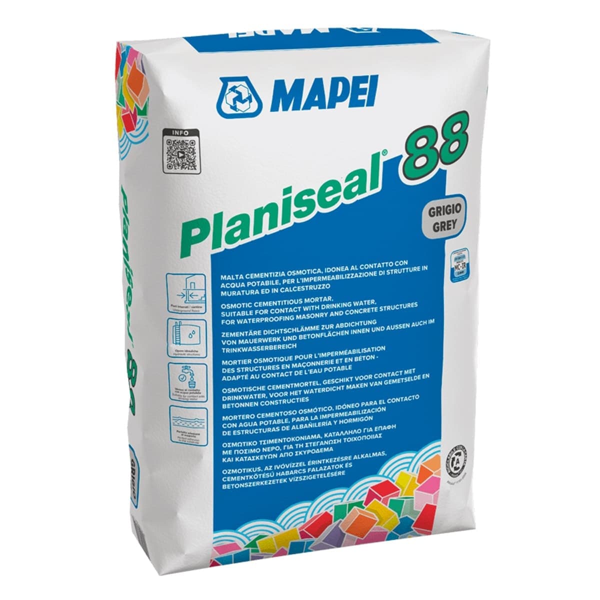 PLANISEAL-88-GRIGIO-KG.25-(EX-IDROSILEX-PRONTO)-Malta-osmotica-per-impermeabilizzazione-di-muratura-e-calcestruzzo