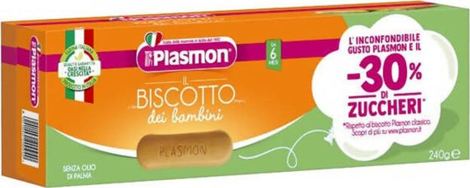 PLASMON Biscotti -30% Zuccheri Low Sugar Sugar Reduction 240g Senza Olio di Palma Prodotto in Italia