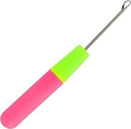PLASTIC HAIR PULLER (PINK/GREEN COLOR CROCHET) PER CAPELLI . in Ciambelle per chignon Agbon - Martinsicuro, commercioVirtuoso.it