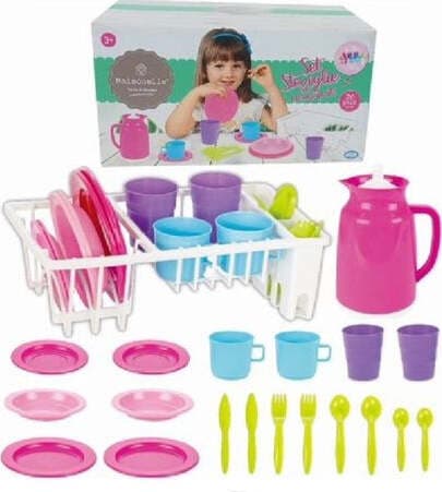 Playset-cucina-Ods-44041-MAISONELLE-Stoviglie-con-scolapiatti-Assortit