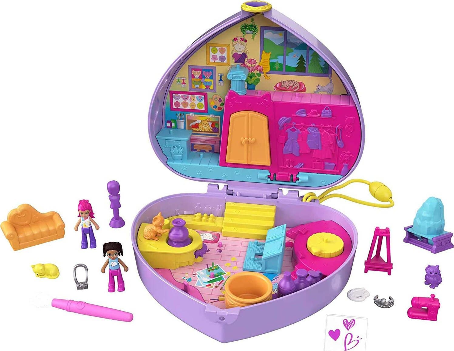 Polly-Pocket-HGT15-Atelier-dell'Arte-con-Shani-Cofanetto-Playset-Mattel