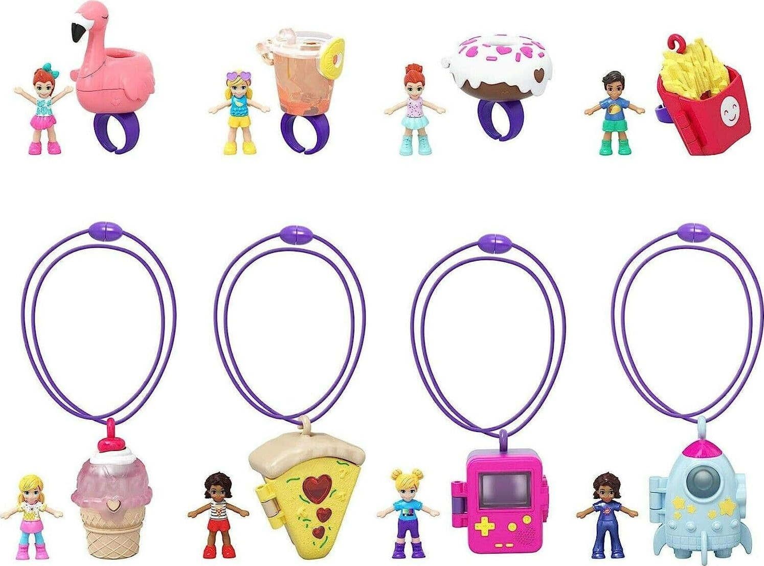 Polly-Pocket-Set-di-Anelli-e-Collane-Assortito-Mattel
