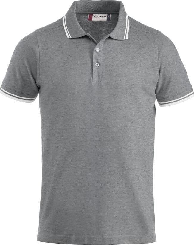 Polo Amarillo Grigio Melange Polo Manica Corta con Profili Bianco in Polo Dresswork - Como, commercioVirtuoso.it