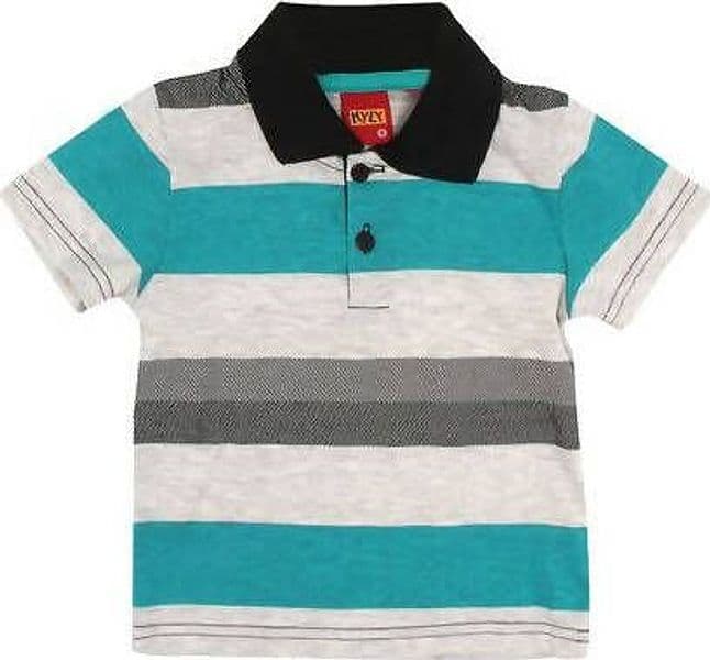 Polo Bambino Righe Maglia Maniche Corte Bimbo Estiva con Colletto 3 Bottoni Maglietta Polo 98% cotone Mezze Maniche Bombo POLO Piccole Canaglie - Tropea, Commerciovirtuoso.it