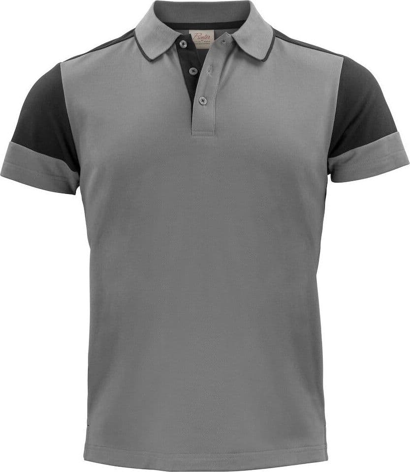 Polo Bicolore Prime Grigio Nero Maglietta Misto Cotone Organico Poliestere Riciclato Ecosostenibile in Polo Dresswork - Como, commercioVirtuoso.it
