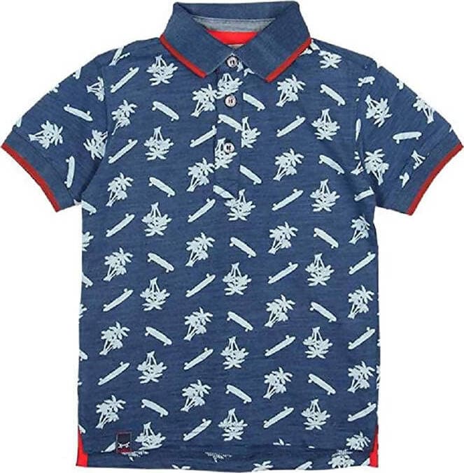 Polo Estiva Bimbo Mezze Maniche Blu Maglia con Colletto 100% Cotone Micro Fantasia Maglietta Estate Bottoni Classica polo bambino/ragazzo Piccole Canaglie - Tropea, Commerciovirtuoso.it
